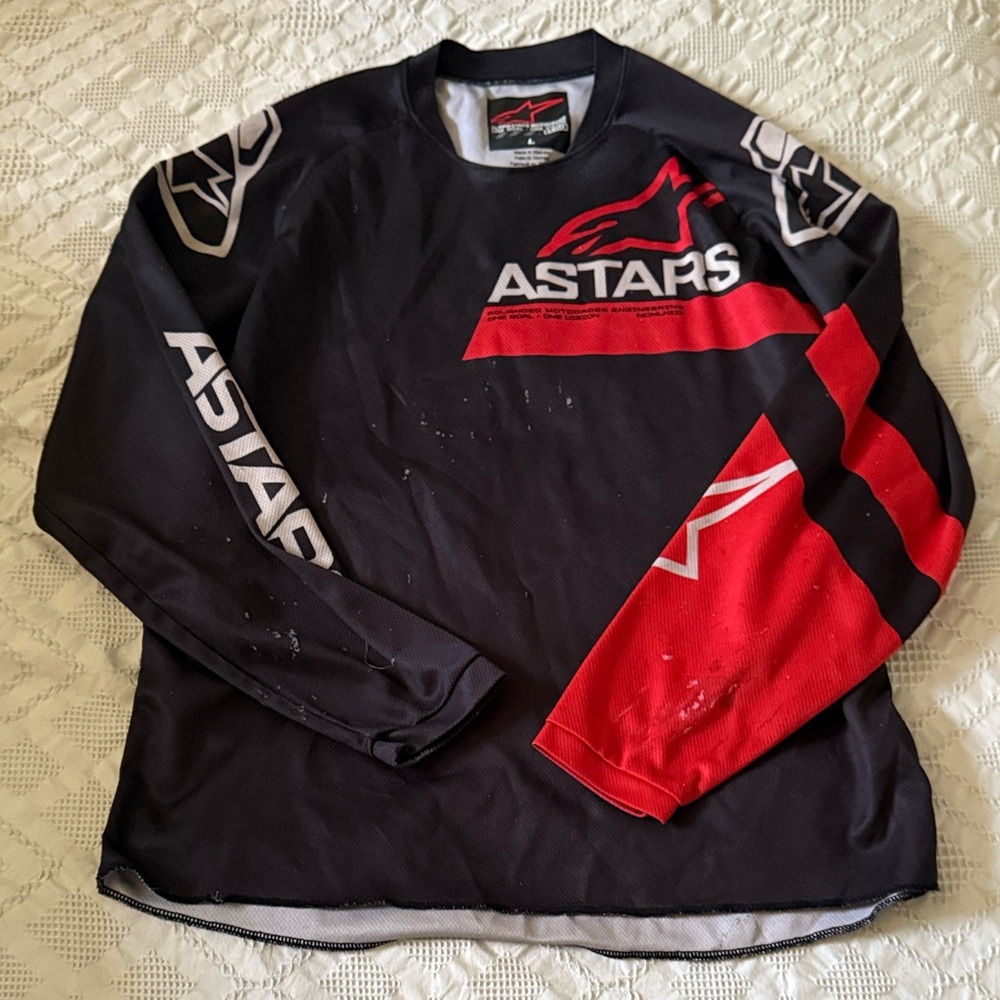 Astars Black and Red Kids motorcross Shirt